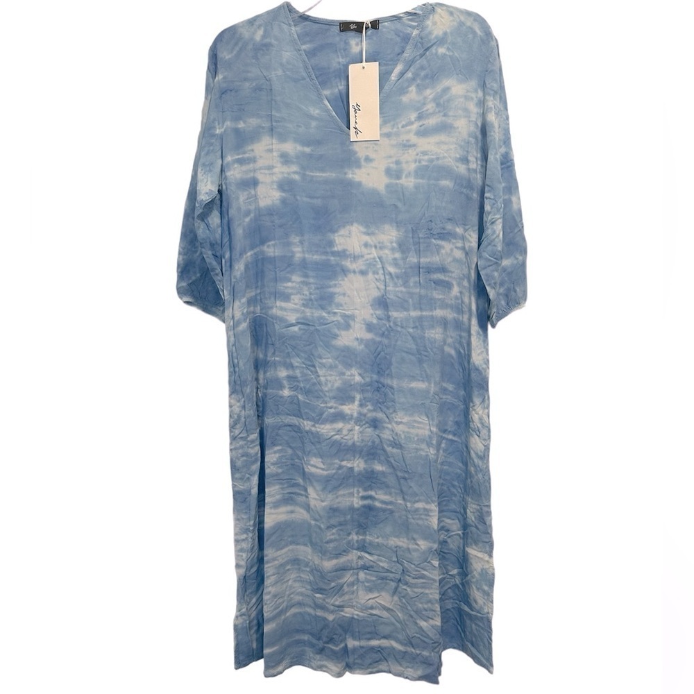 Yana K Tiedye Rayon Chaliss MIDI Dress Large
